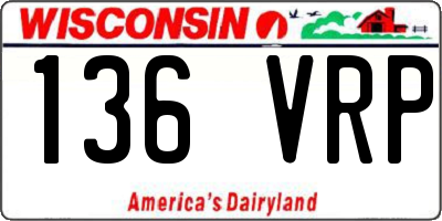 WI license plate 136VRP