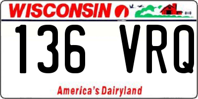 WI license plate 136VRQ