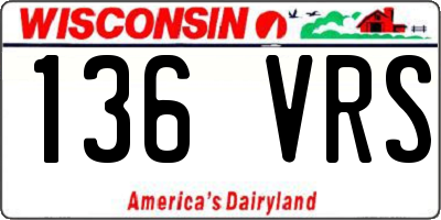 WI license plate 136VRS