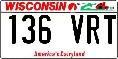 WI license plate 136VRT