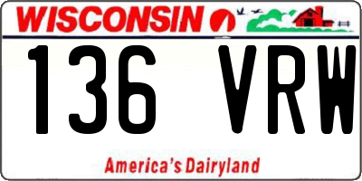 WI license plate 136VRW