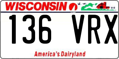 WI license plate 136VRX