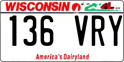 WI license plate 136VRY