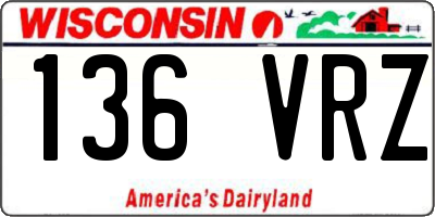 WI license plate 136VRZ