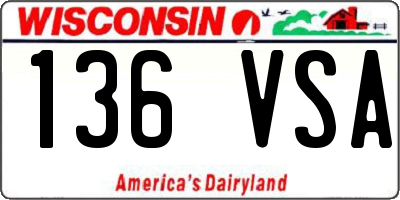 WI license plate 136VSA