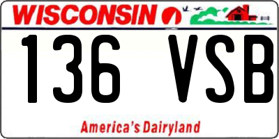 WI license plate 136VSB
