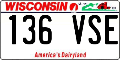 WI license plate 136VSE