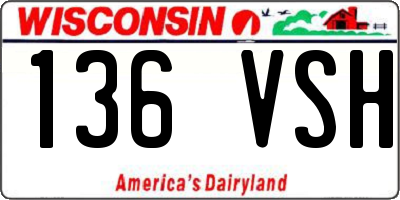 WI license plate 136VSH