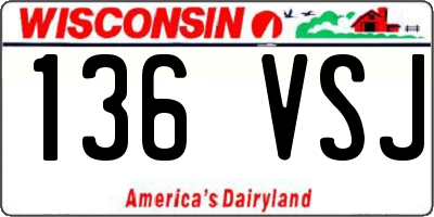 WI license plate 136VSJ
