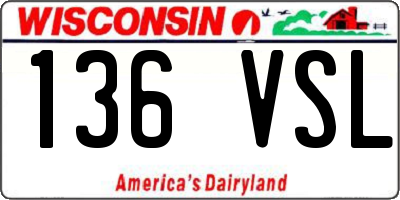 WI license plate 136VSL