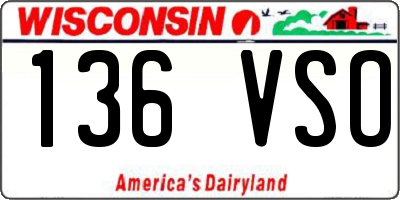 WI license plate 136VSO