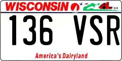 WI license plate 136VSR