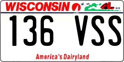 WI license plate 136VSS