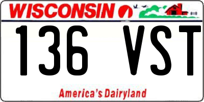 WI license plate 136VST