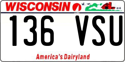 WI license plate 136VSU