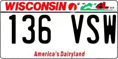 WI license plate 136VSW