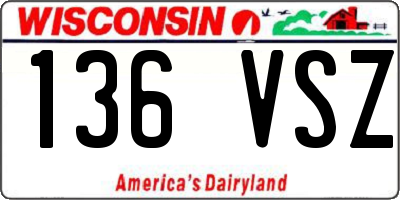 WI license plate 136VSZ