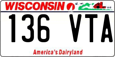 WI license plate 136VTA