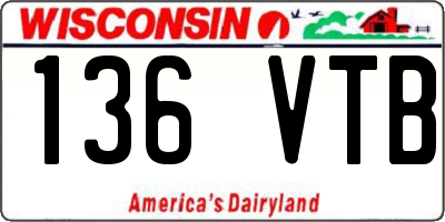 WI license plate 136VTB