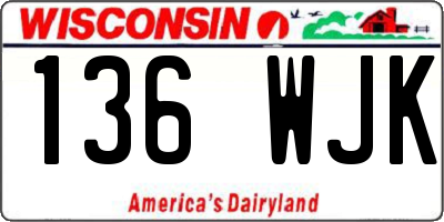 WI license plate 136WJK