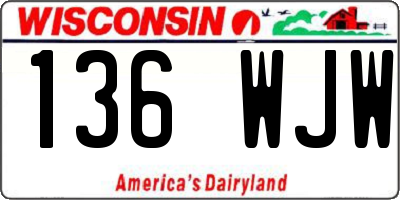 WI license plate 136WJW