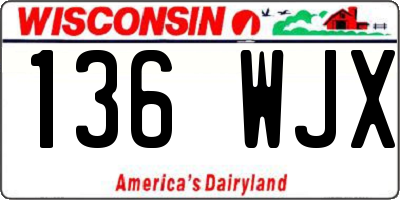 WI license plate 136WJX