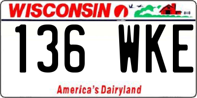 WI license plate 136WKE