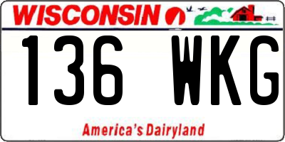 WI license plate 136WKG