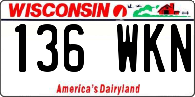 WI license plate 136WKN