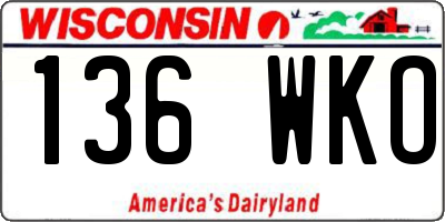 WI license plate 136WKO