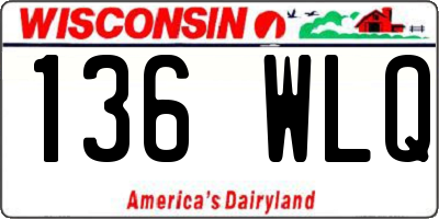 WI license plate 136WLQ