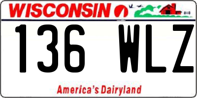WI license plate 136WLZ
