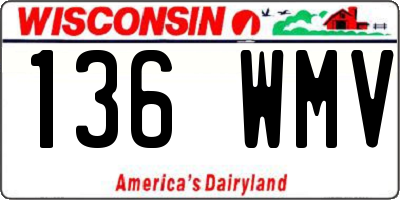 WI license plate 136WMV