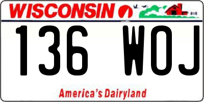 WI license plate 136WOJ
