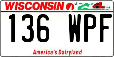 WI license plate 136WPF