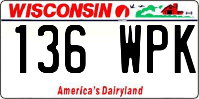WI license plate 136WPK