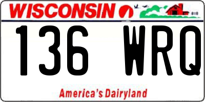 WI license plate 136WRQ