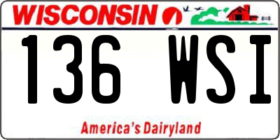 WI license plate 136WSI