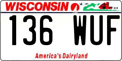 WI license plate 136WUF