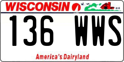 WI license plate 136WWS