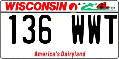 WI license plate 136WWT