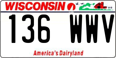 WI license plate 136WWV