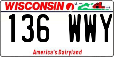 WI license plate 136WWY