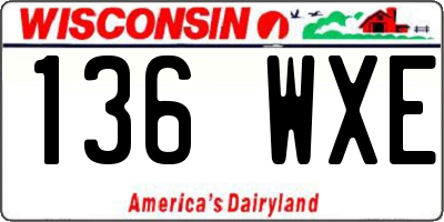 WI license plate 136WXE