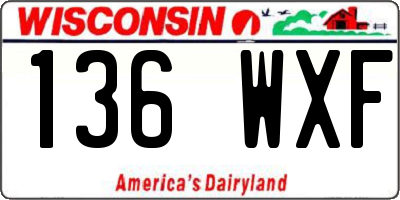 WI license plate 136WXF
