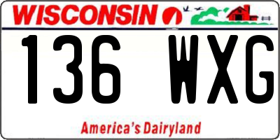 WI license plate 136WXG