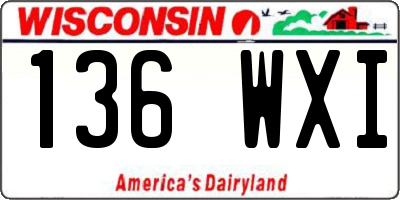 WI license plate 136WXI