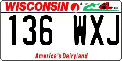 WI license plate 136WXJ