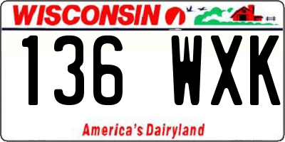 WI license plate 136WXK
