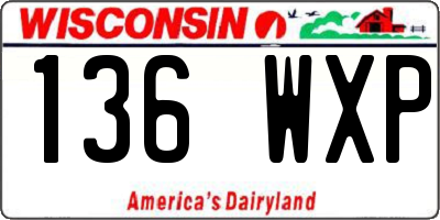 WI license plate 136WXP